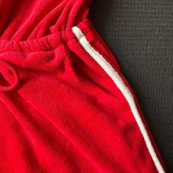 Pink Lily Red Romper with White Trim - Picture 4 of 4